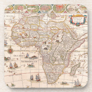 Kaart van Afrika 3 Bier Onderzetter