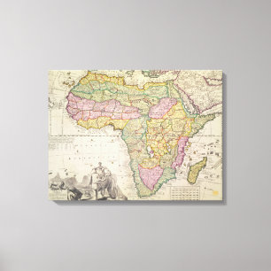 Kaart van Afrika Canvas Afdruk