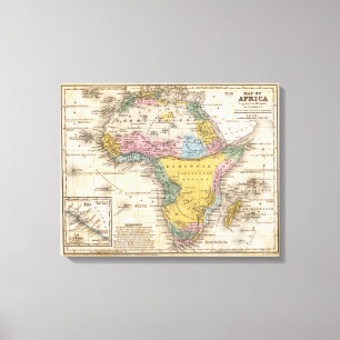 Kaart van Afrika Canvas Afdruk