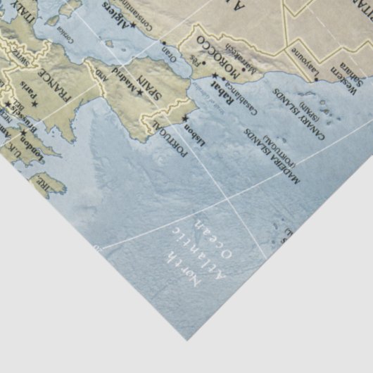 Kaart van Afrika Decoupage Tissuepapier (Detail)