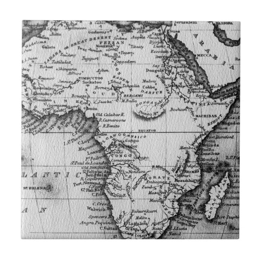 Kaart van Afrika | Door Thomas Stirling gegraveerd Tegeltje (Voorkant)