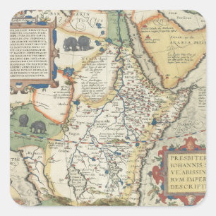 Kaart van Afrika en het Arabisch schiereiland Vierkante Sticker