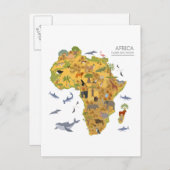Kaart van Afrika | Flora en fauna (Voorkant / Achterkant)
