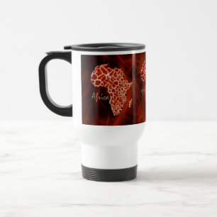 Kaart van AFRIKA Giraffe Spots Wildlife Travel Mug Reisbeker
