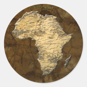 Kaart van Afrika, het donkere continent Ronde Sticker