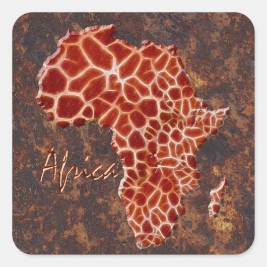 Kaart van Afrika, het donkere continent Vierkante Sticker (Voorkant)