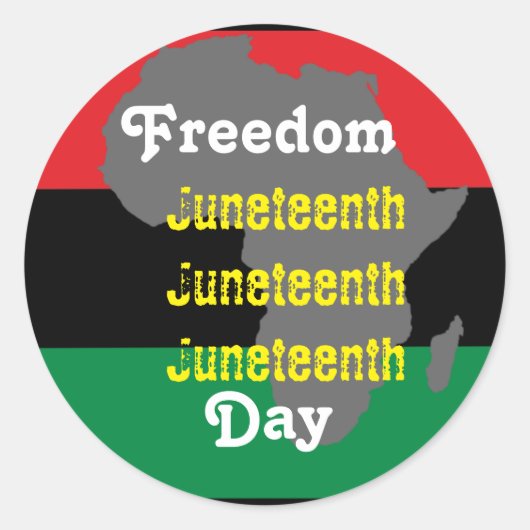 Kaart van Afrika Juneteenth Ronde Sticker (Voorkant)