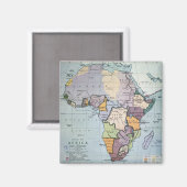 Kaart van Afrika met de Verdragsgrenzen, 1891 Magneet (Voorkant / Achterkant)