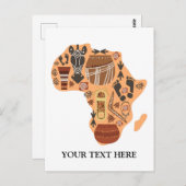 Kaart van Afrika met het erfgoed van de Afrikaanse (Voorkant / Achterkant)