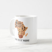 Kaart van Afrika met het erfgoed van de Afrikaanse Koffiemok (Voorkant links)