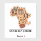 Kaart van Afrika met het erfgoed van de Afrikaanse Sticker (Vel)