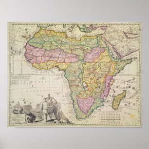 Kaart van Afrika Poster