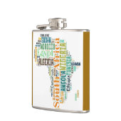 Kaart van Afrika Word Art Flask Heupfles (Links)