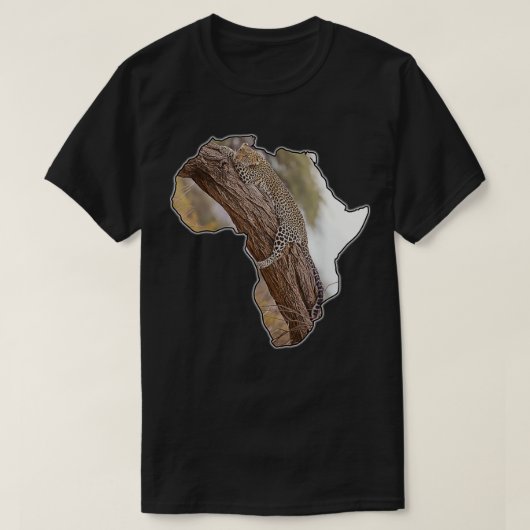 Kaart van Afrikaanse grote katten in het Afrikaans T-shirt (Design voorkant)
