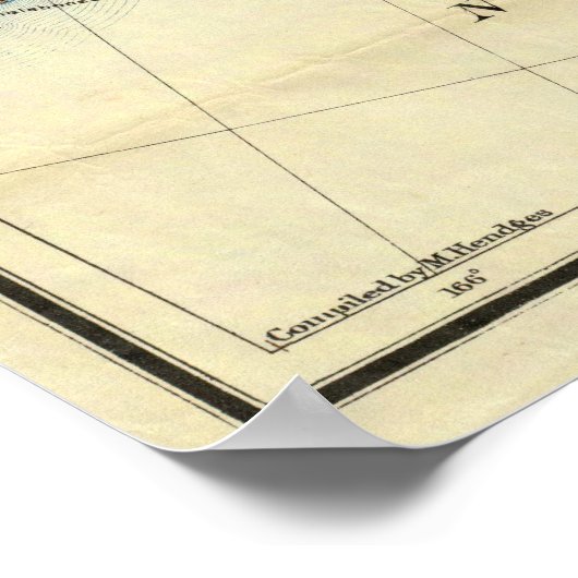 kaart van Alaska (1906) Poster (Hoek)