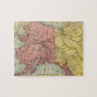 kaart van Alaska en Canada (1901) Legpuzzel