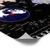 Kaart van Alaska en de Aleutians Poster (Hoek)