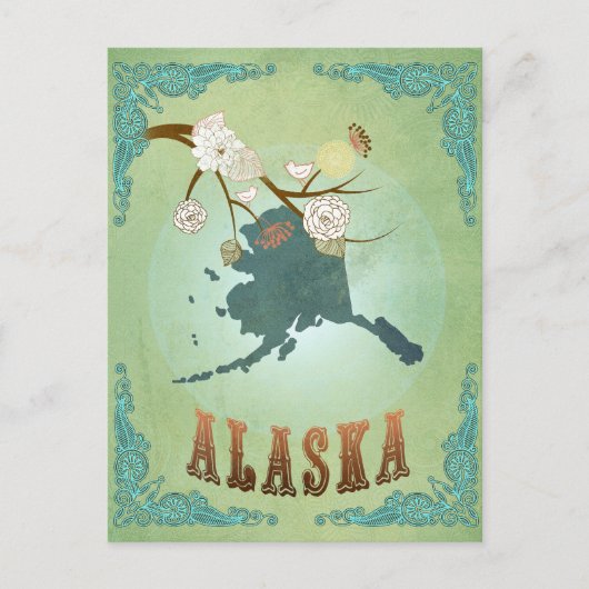 Kaart van Alaska - Groen (Voorkant)
