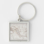 Kaart van Alexander het Grote Rijk Sleutelhanger (Voorkant)