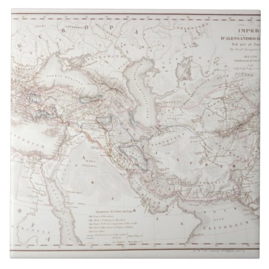 Kaart van Alexander het Grote Rijk Tegeltje (Voorkant)