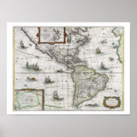 Kaart van Amerika, 1631 (gekleurd)
