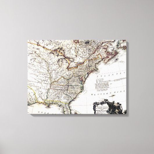 KAART VAN AMERIKA, 1809 CANVAS AFDRUK (Voorkant)