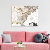 KAART VAN AMERIKA, 1809 CANVAS AFDRUK (Insitu (Woonkamer))