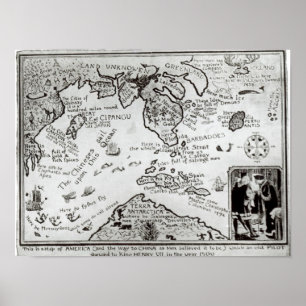 Kaart van Amerika en richting China Poster