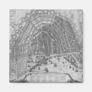 Kaart van Amsterdam, 1662 Magneet
