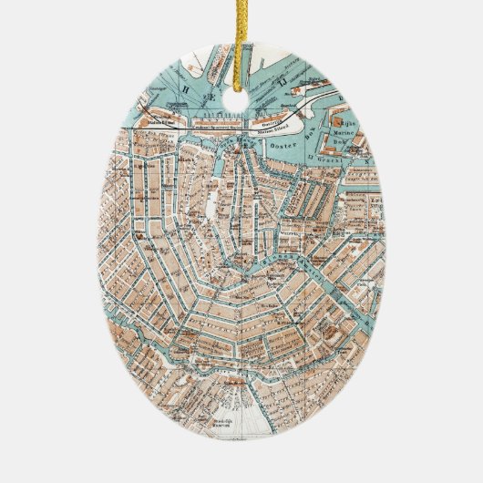 kaart van Amsterdam (1905) Keramisch Ornament (Voorkant)
