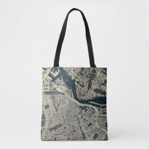 kaart van Amsterdam: Retro Minimalist Draagtas