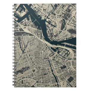 kaart van Amsterdam: Retro Minimalist Notitieboek