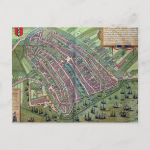 Kaart van Amsterdam, van "Civitates Orbis Terrarum