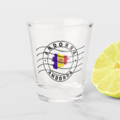 Kaart van Andorra, poststempel Shot Glas (Voorkant)