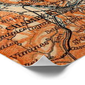  kaart van Annecy Frankrijk (1914) Poster (Hoek)