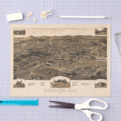 kaart van Anniston, Alabama (1887) Tissuepapier (Craft)