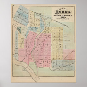 Kaart van Anoka, Anoka County, Minnesota Poster