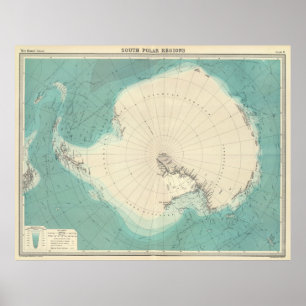 kaart van Antarctica (1922) Poster