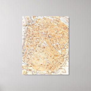  kaart van Antwerpen België (1905) Canvas Afdruk