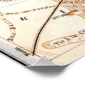 kaart van Antwerpen België (1905) Poster (Hoek)