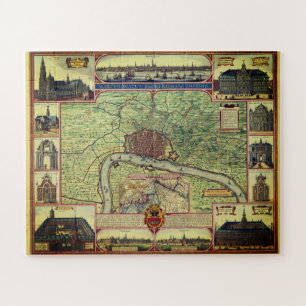 kaart van Antwerpen, België Jigzaag Puzzle Legpuzzel