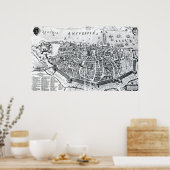 Kaart van Antwerpen Poster (Keuken)