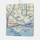  kaart van Apalachicola Keramisch Ornament (Links)