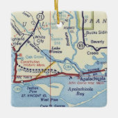  kaart van Apalachicola Keramisch Ornament (Voorkant)