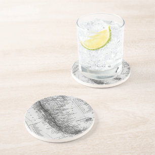  kaart van Argentinië (1911) Zandsteen Onderzetter