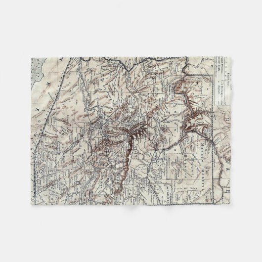  kaart van Arizona (1911) Fleece Deken (Voorkant (Horizontaal))