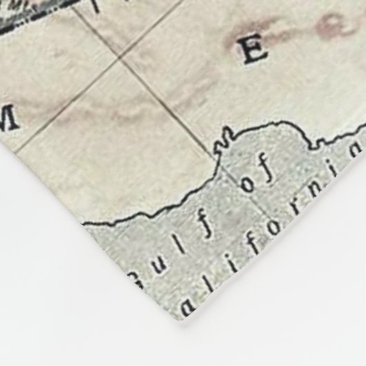  kaart van Arizona (1911) Fleece Deken (Hoek)