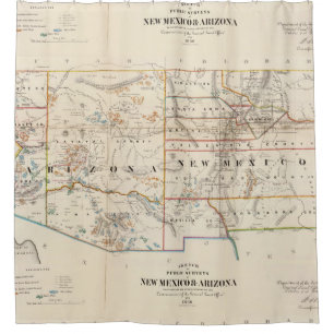 kaart van Arizona en New Mexico (1866) Douchegordijn