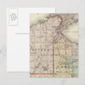 Kaart van Ashland en provincies Bayfield (Voorkant / Achterkant)