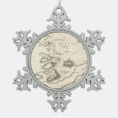 kaart van Athene Griekenland (1784) Tin Sneeuwvlok Ornament (Voorkant)
